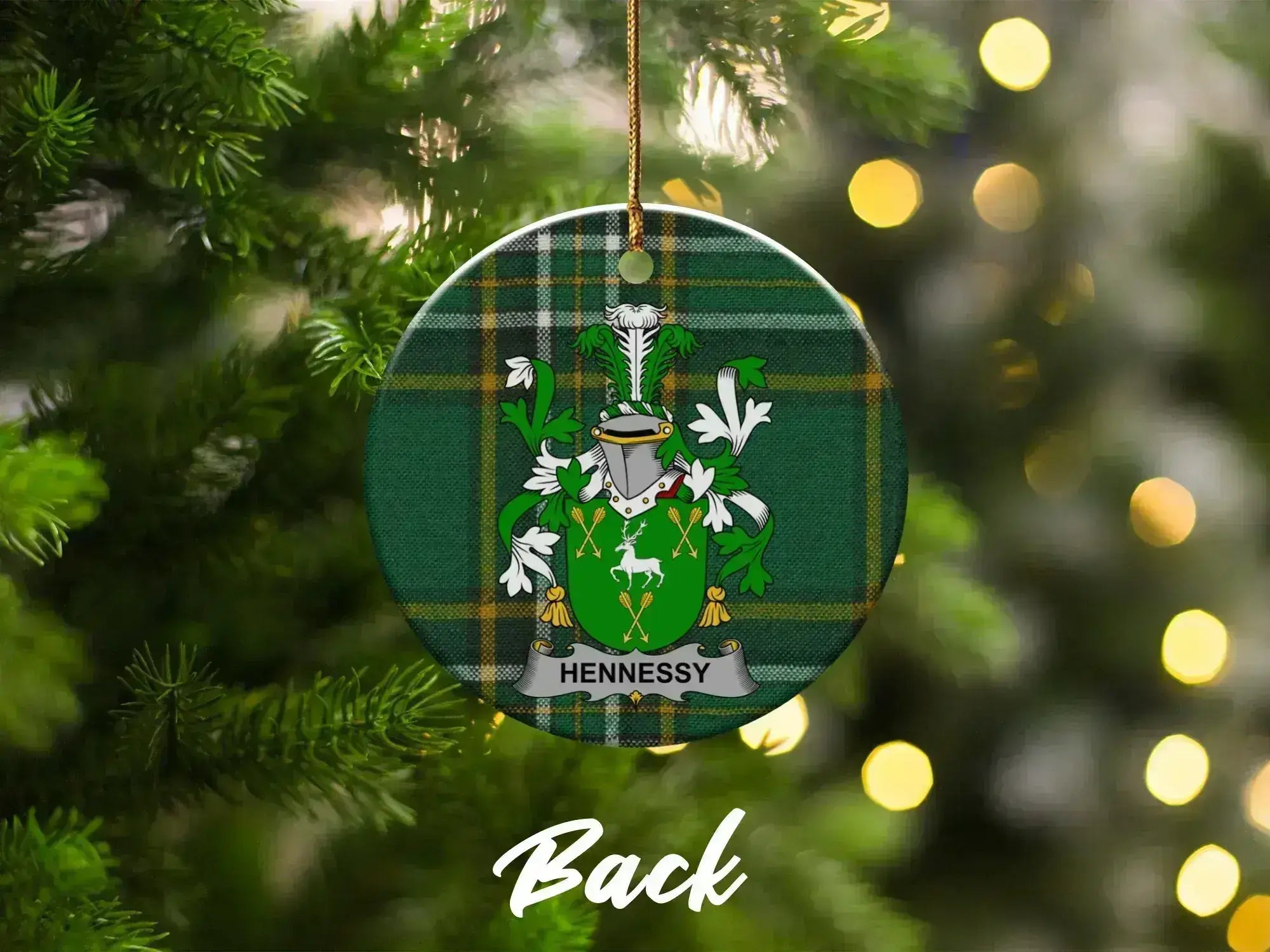 Hennessy Family Crest Christmas Tree Ornament product