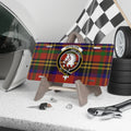 Hepburn clan crest tartan novelty license plate — 12x6 aluminium with Keep Trust horse heraldic design