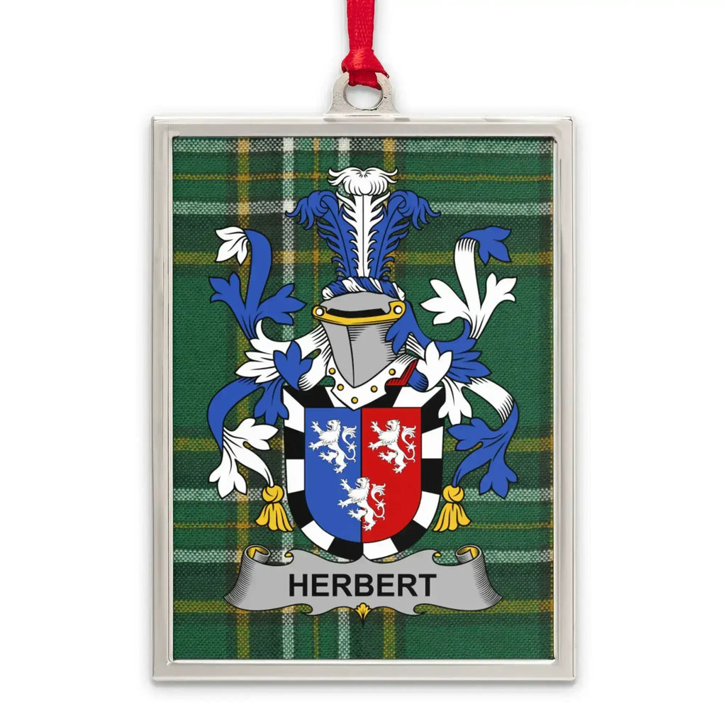 Herbert Family Crest Plaid Design Hanging Ornament product type