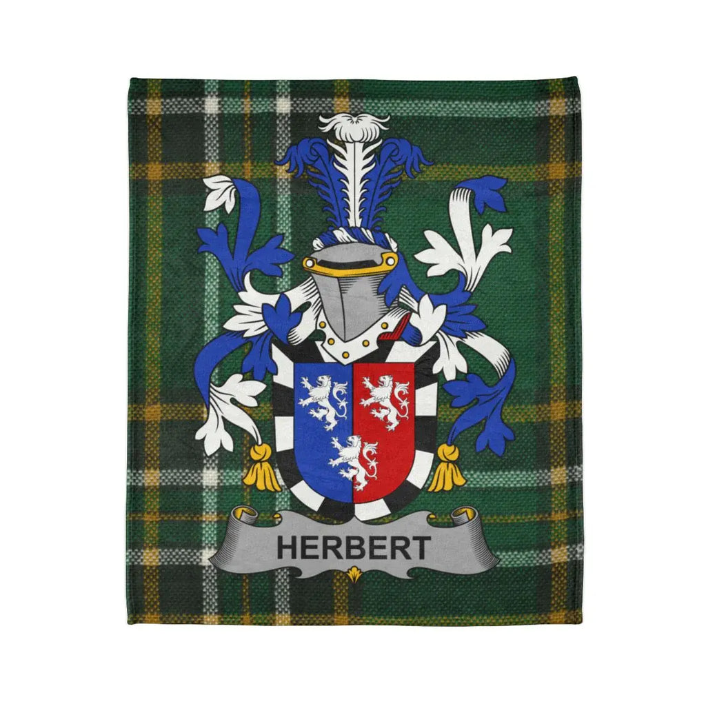 Herbert Family Crest Plaid Design Blanket