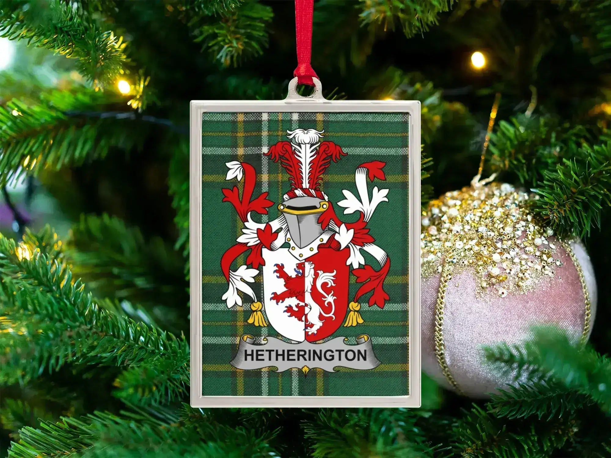 Scottish Clan Tartan Personalized Christmas Ornament product type