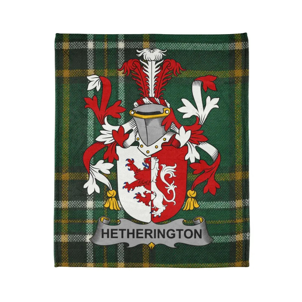Hetherington Tartan Coat of Arms Fleece Blanket