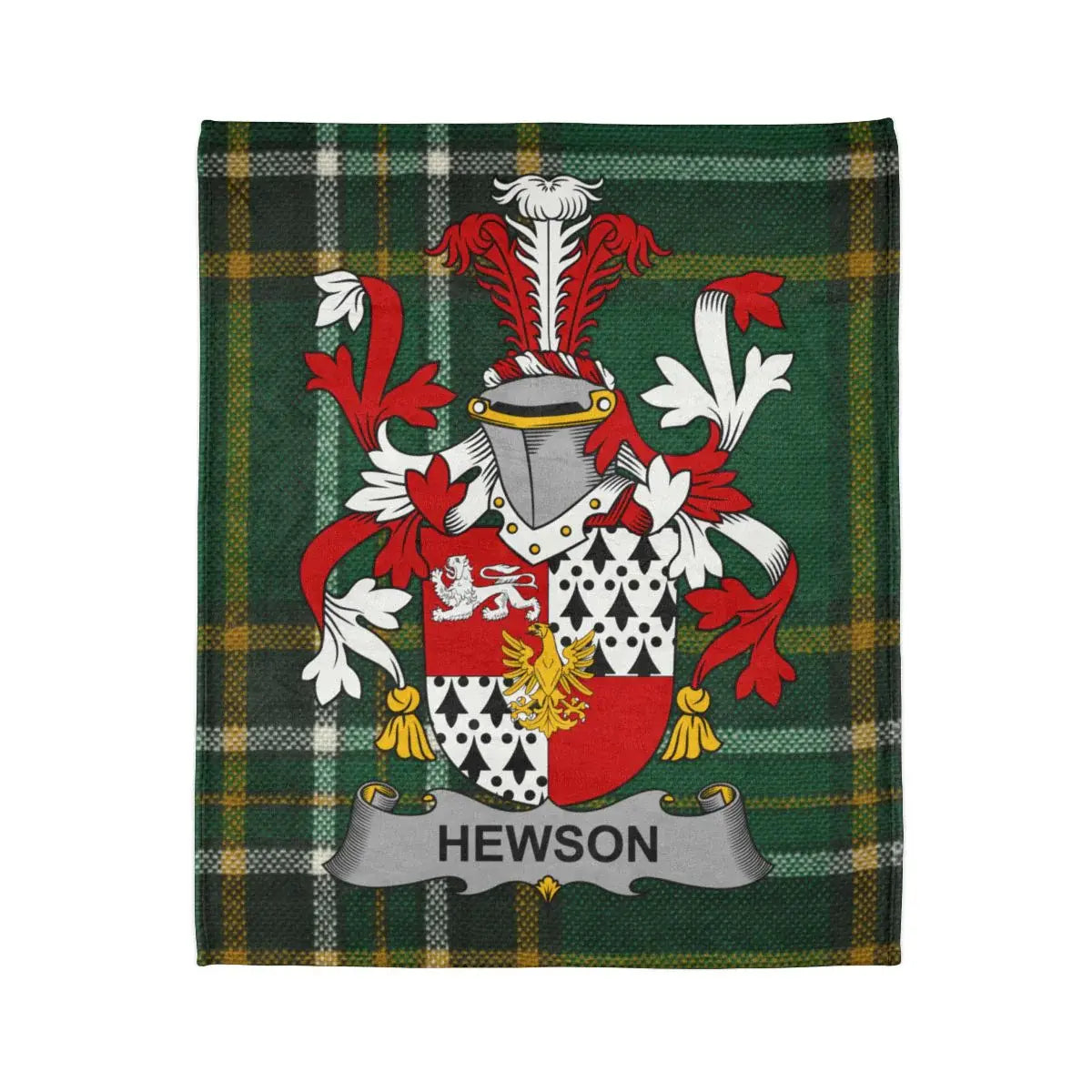 Hewson Family Crest Plaid Custom Blanket Product