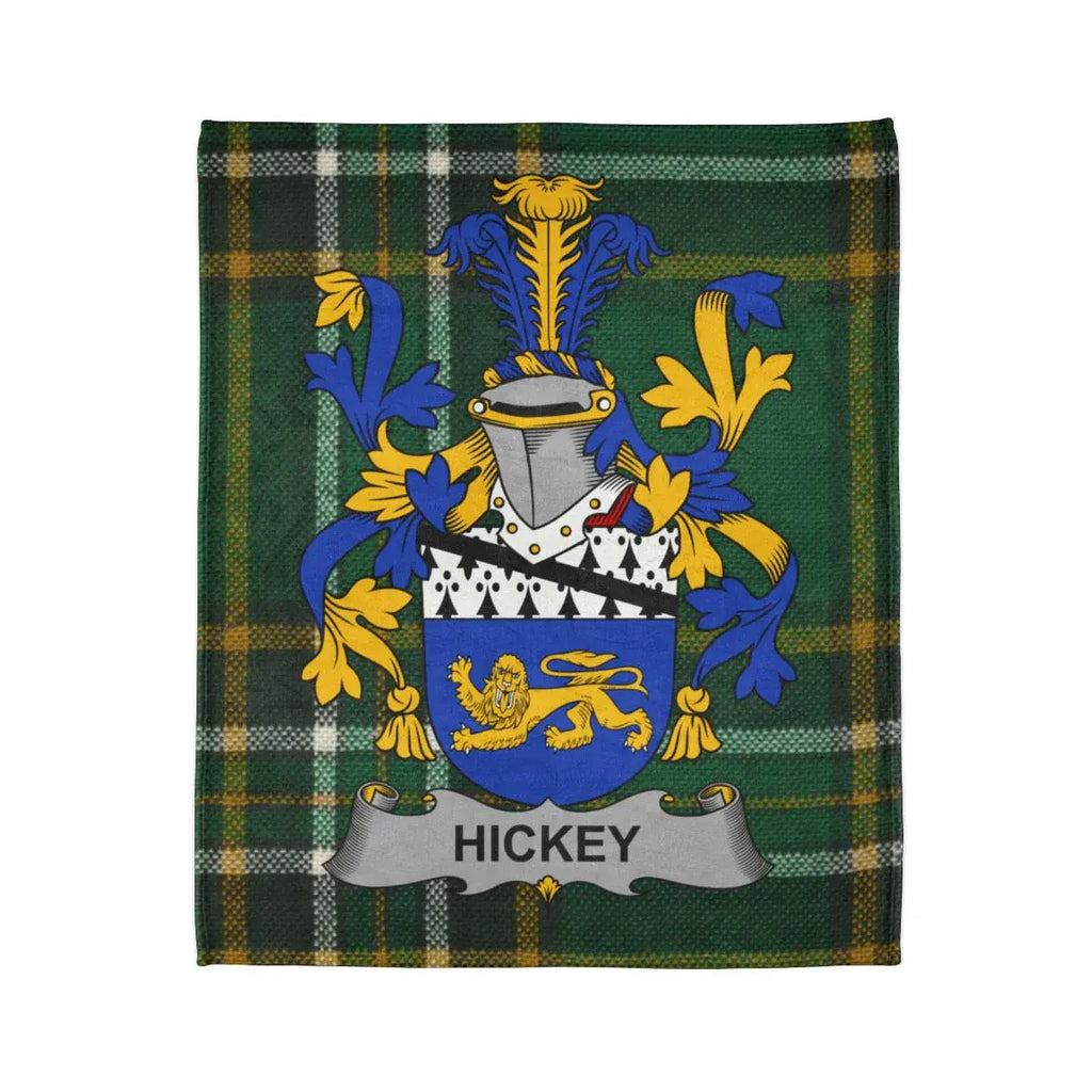Hickey Family Tartan and Crest Decorative Blanket