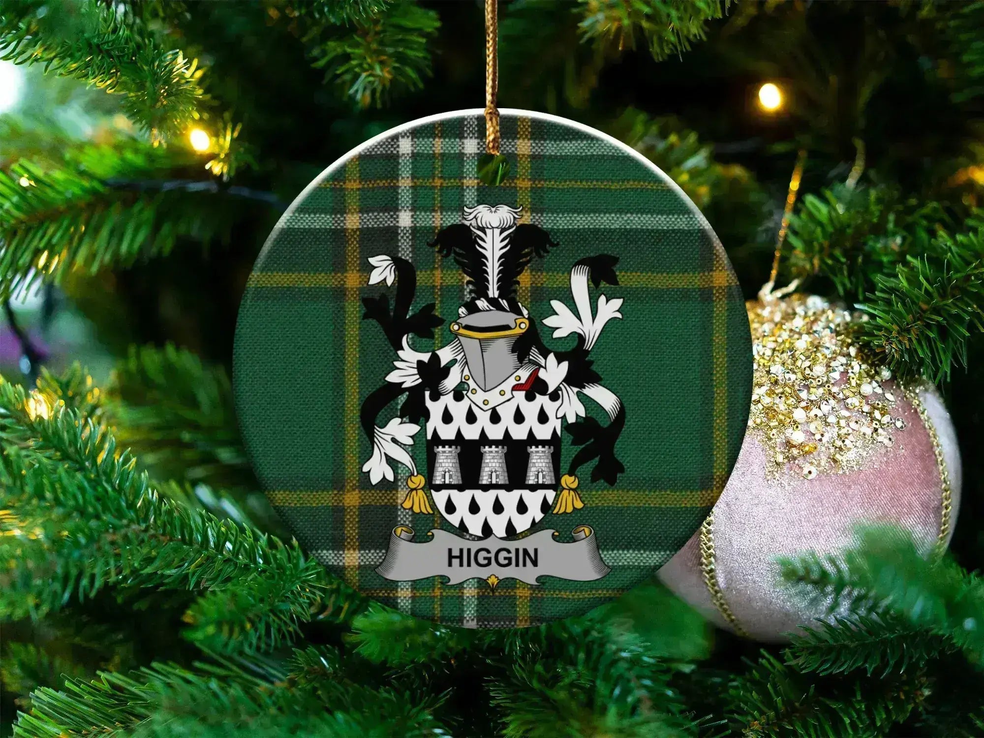 Family Crest Plaid Ornament Christmas Decoration
