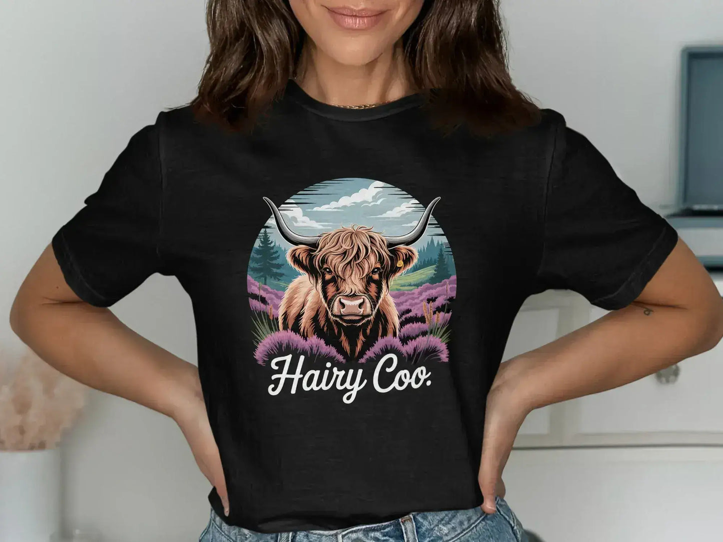 Charming Hairy Coo Graphic Tee Shirt product type