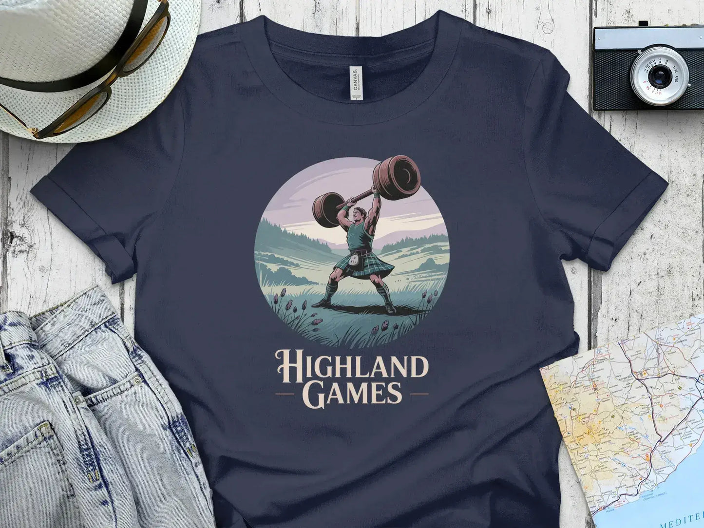 Highland Games Weightlifter Graphic Tee product