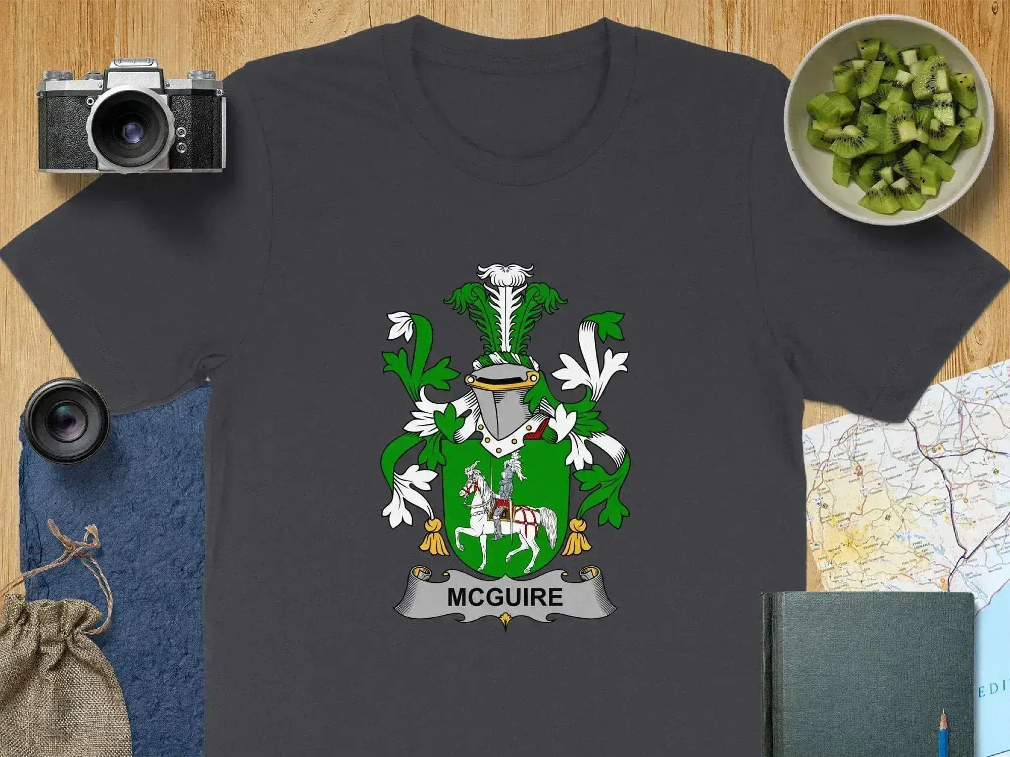 McGuire Family Crest Emblem Black Shirt product type