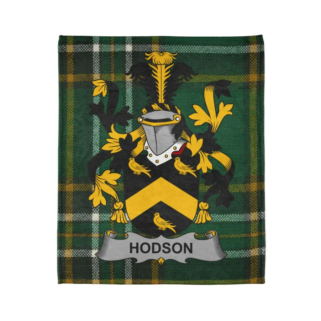 Hodson Family Crest Plaid Pattern Blanket