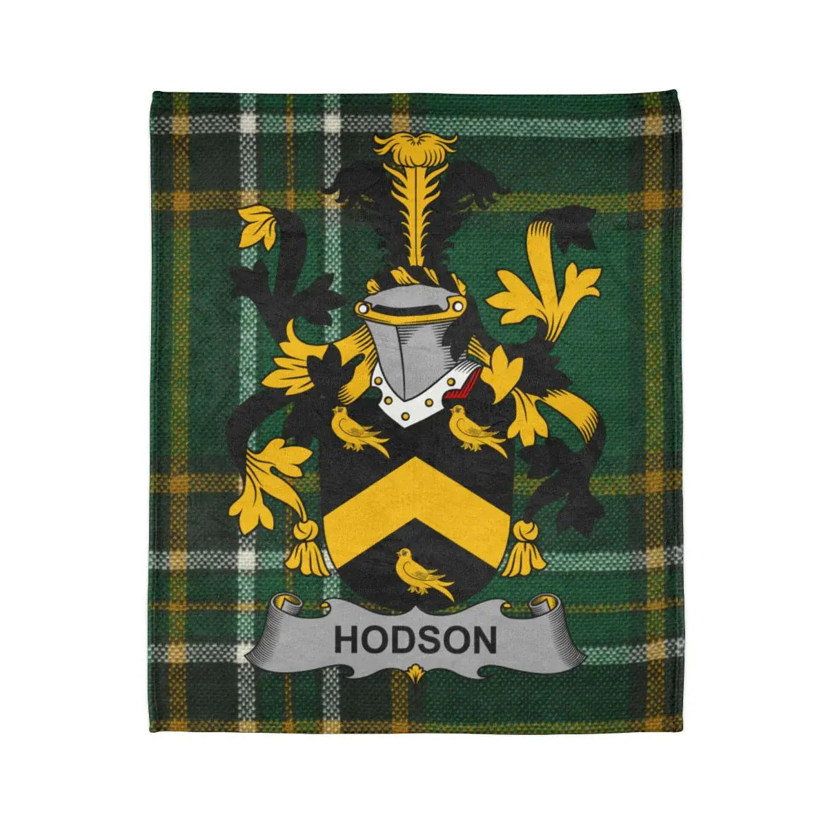 Hodson Family Crest Plaid Pattern Blanket