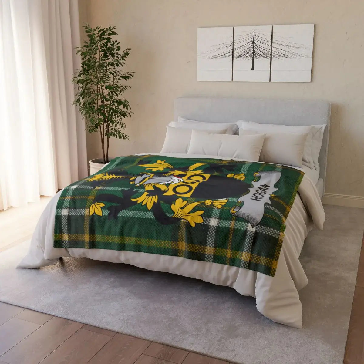 Hogan Tartan Plaid Design Cozy Blanket for Fans