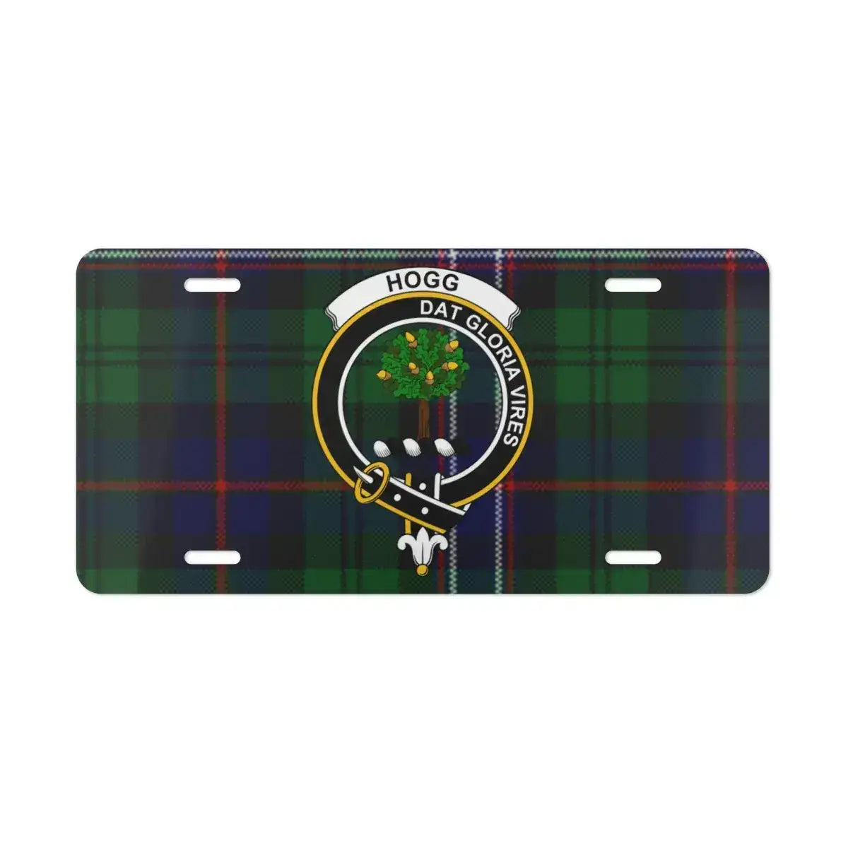 Scottish Clan Hogg Tartan Crest License Plate product