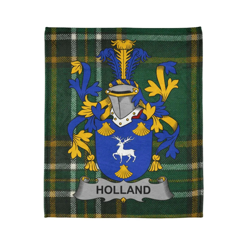 Holland Clan Crest Tartan Print Blanket Product