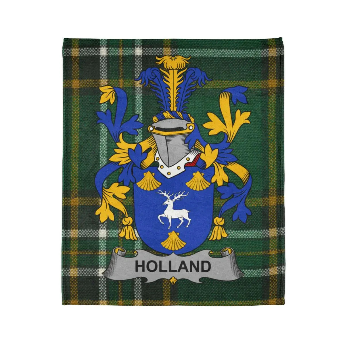 Holland Clan Crest Tartan Print Blanket Product