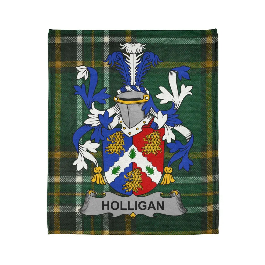 Holligan Coat of Arms Tartan Plaid Blanket