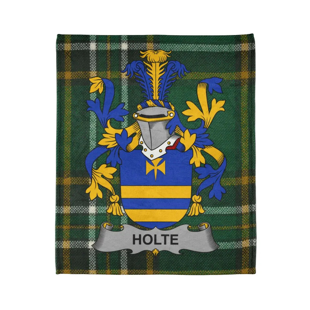 Holte Family Crest Plaid Background Customized Blanket