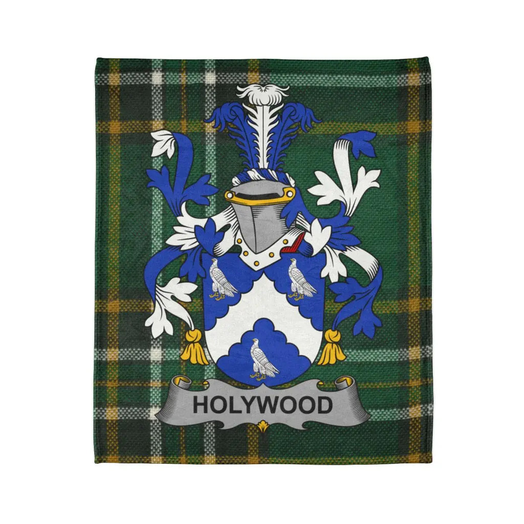 HOLYWOOD Family Crest Coat of Arms Blanket