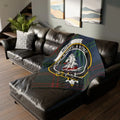Home clan crest tartan throw blanket — 50x60 polyester, A Home A Home A Home lion heraldic design