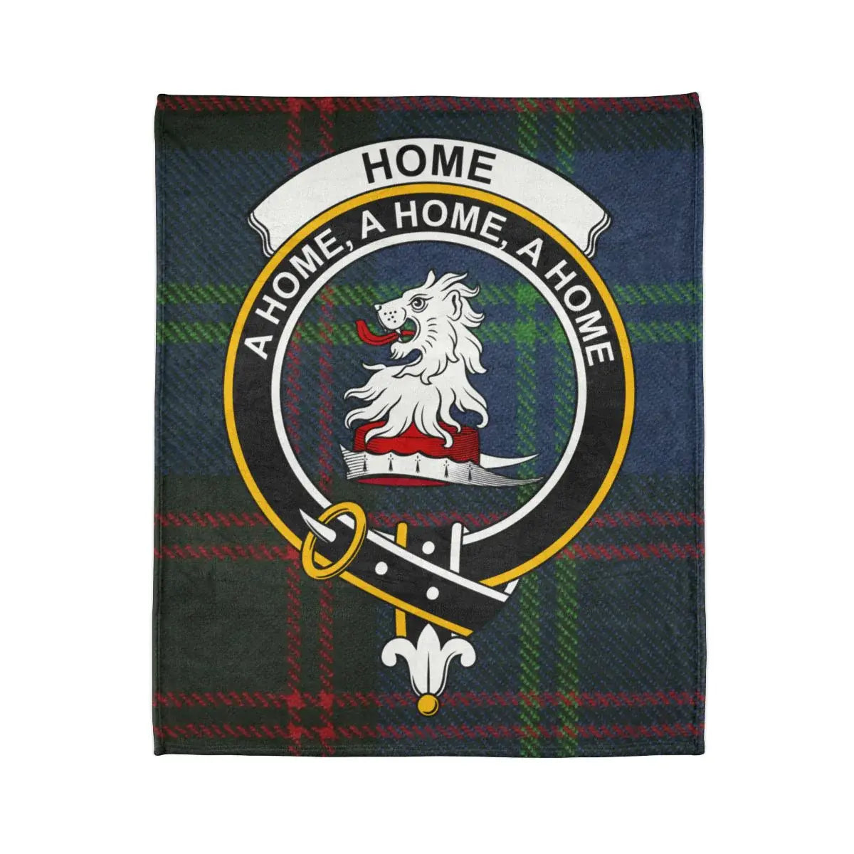 Home A Home A Home clan crest plaid design blanket — lion heraldic design on 50x60 polyester
