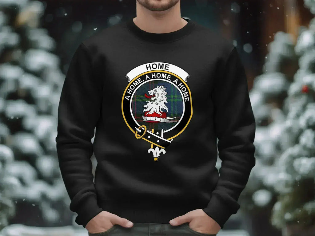 Home clan crest sweatshirt — A Home A Home A Home heraldic design on fleece