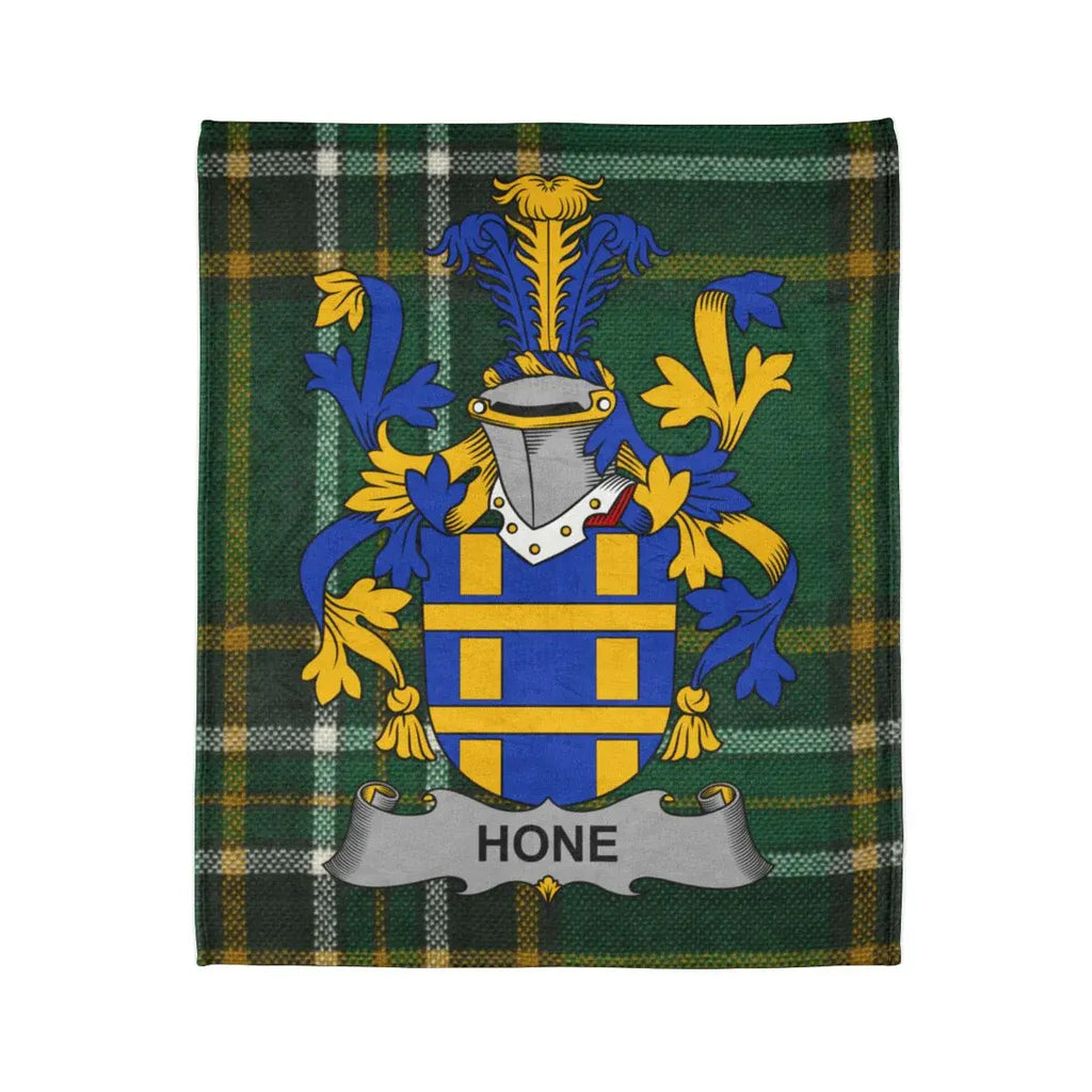 Hone Family Crest Plaid Background Home Decor
