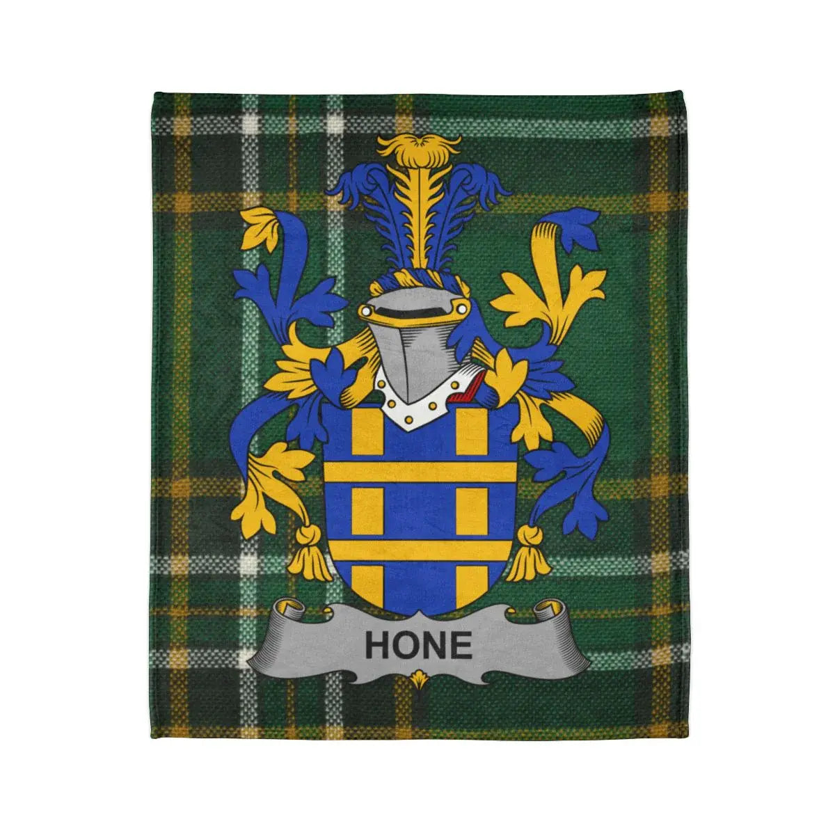 Hone Family Crest Plaid Background Home Decor