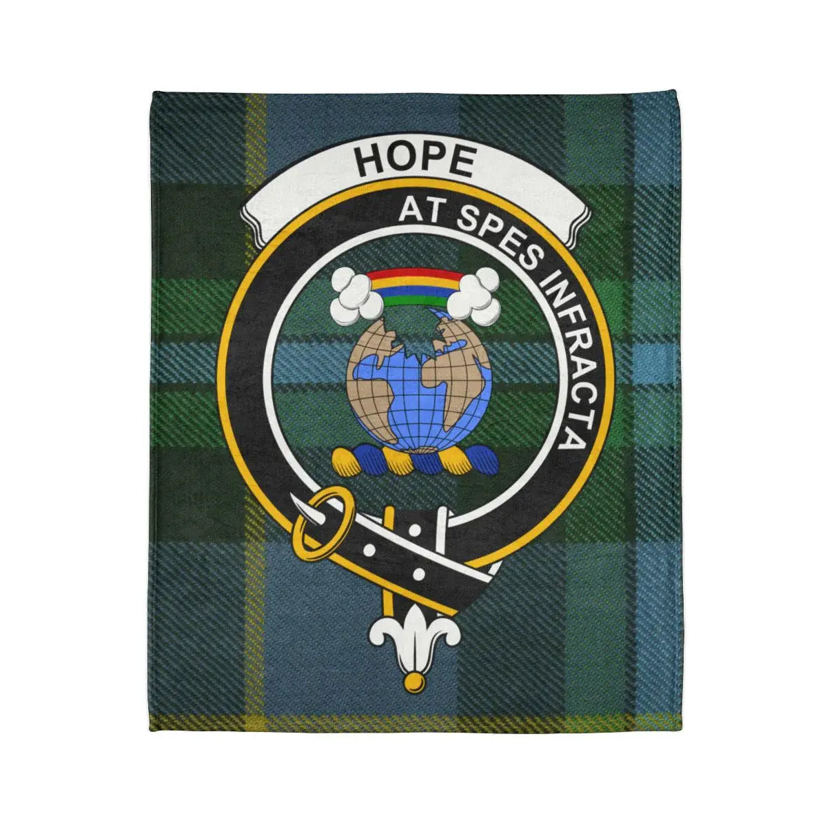 Hope At Spes Infracta Rainbow Emblem Tartan Blanket