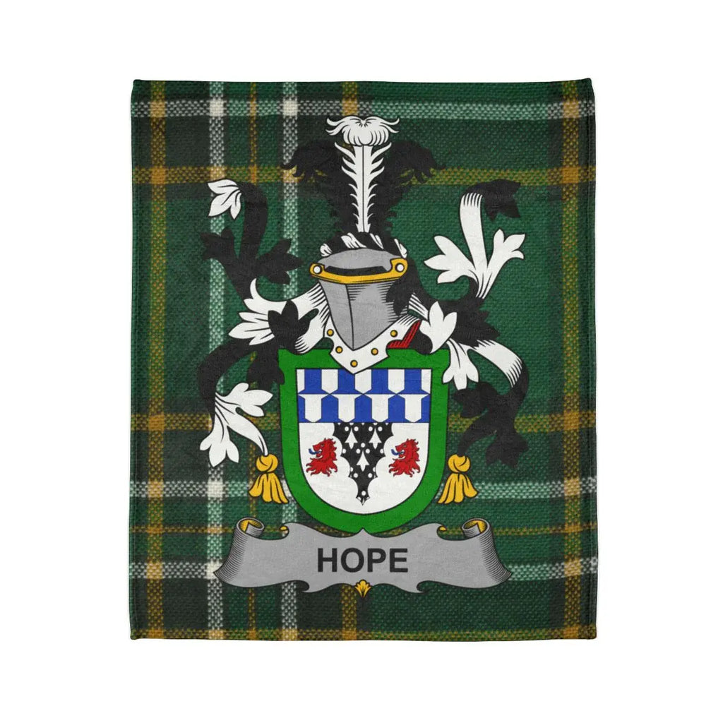 Hope Tartan Plaid with Family Crest Blanket