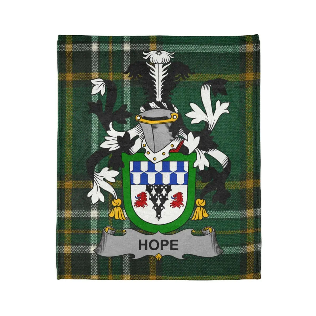 Hope Tartan Plaid with Family Crest Blanket