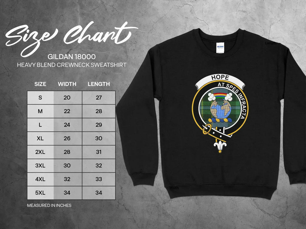 Clan Hope At Spes Infracta crewneck sweatshirt — colour and size options shown
