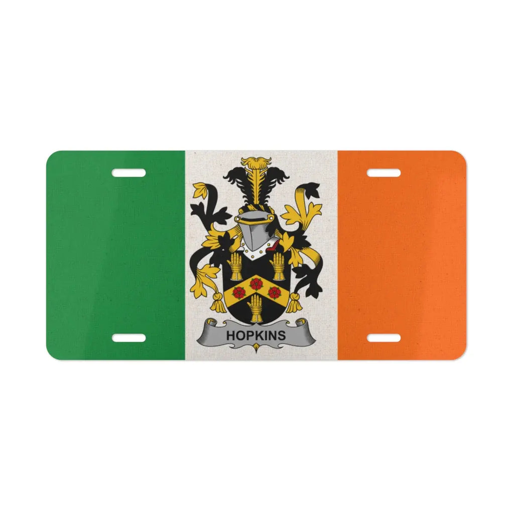 Personalized Hopkins Family Crest License Plate product