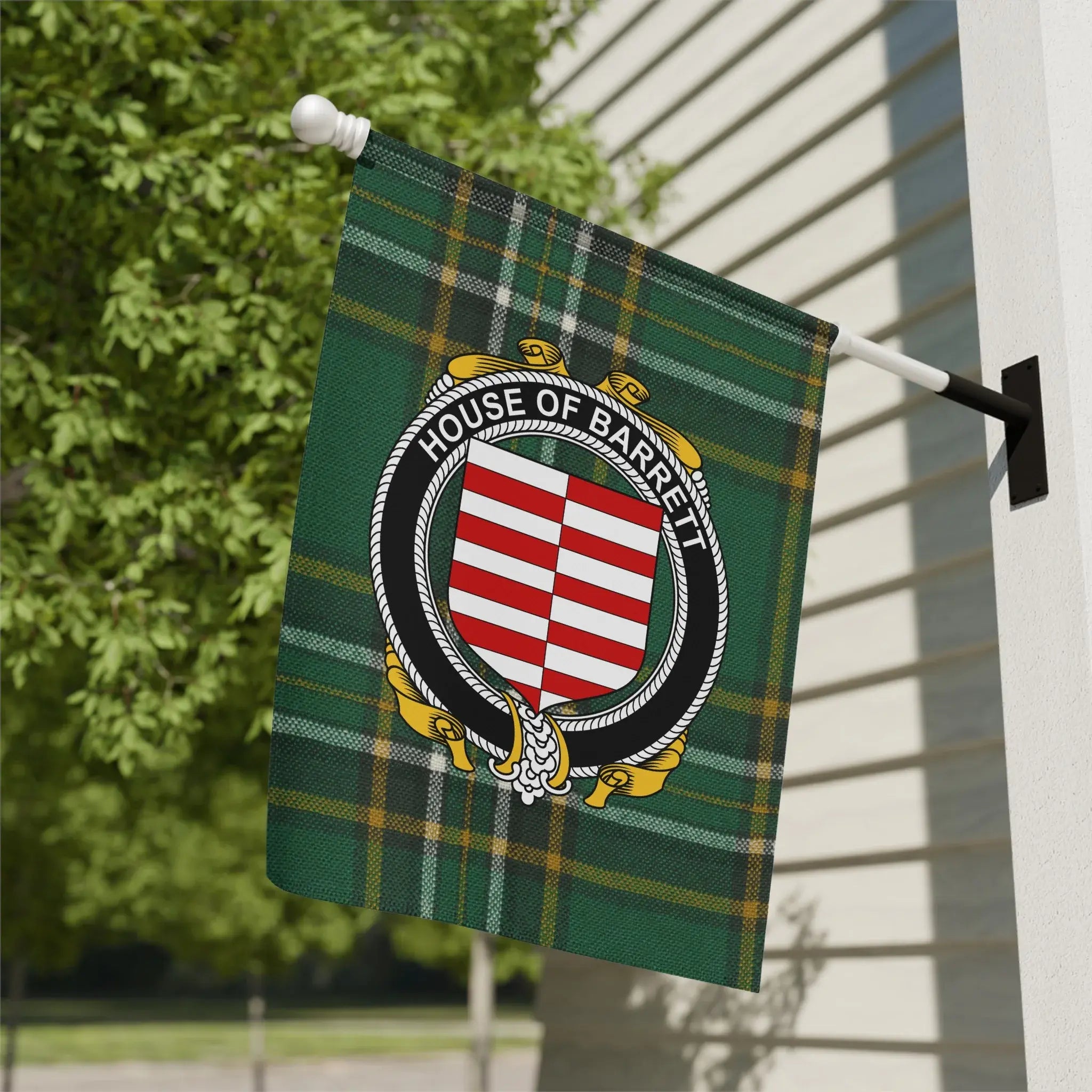 Custom House of Barrett Family Crest Flag product