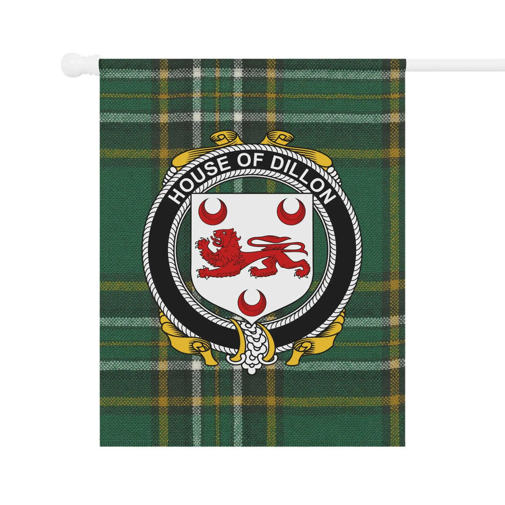 House of Dillon Crest Green Plaid Flag