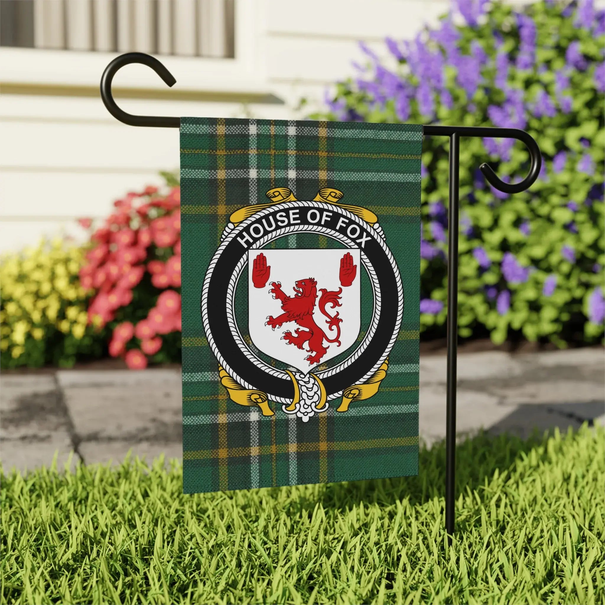 House of Fox Tartan Garden Flag Outdoor Decor