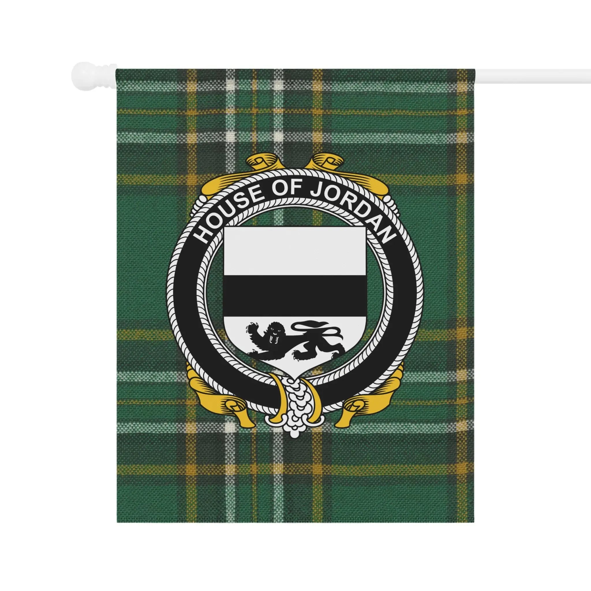 House of Jordan Crest Plaid Design Decorative Flag
