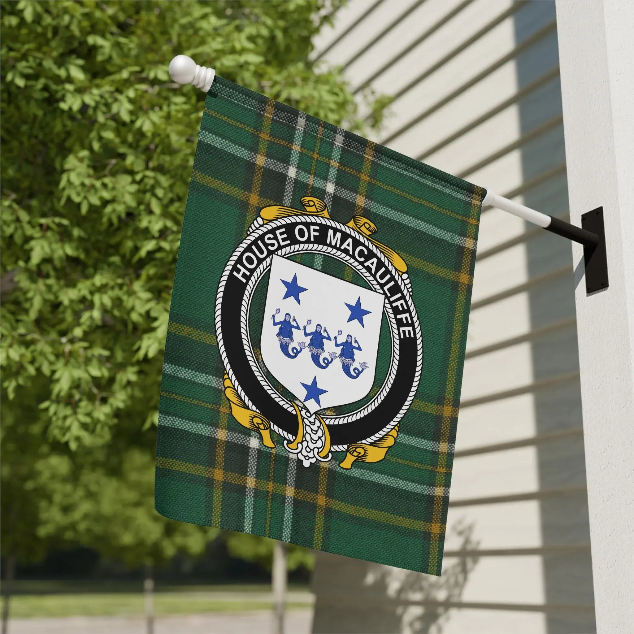 House of MacAuliffe Green Tartan Outdoor Flag product