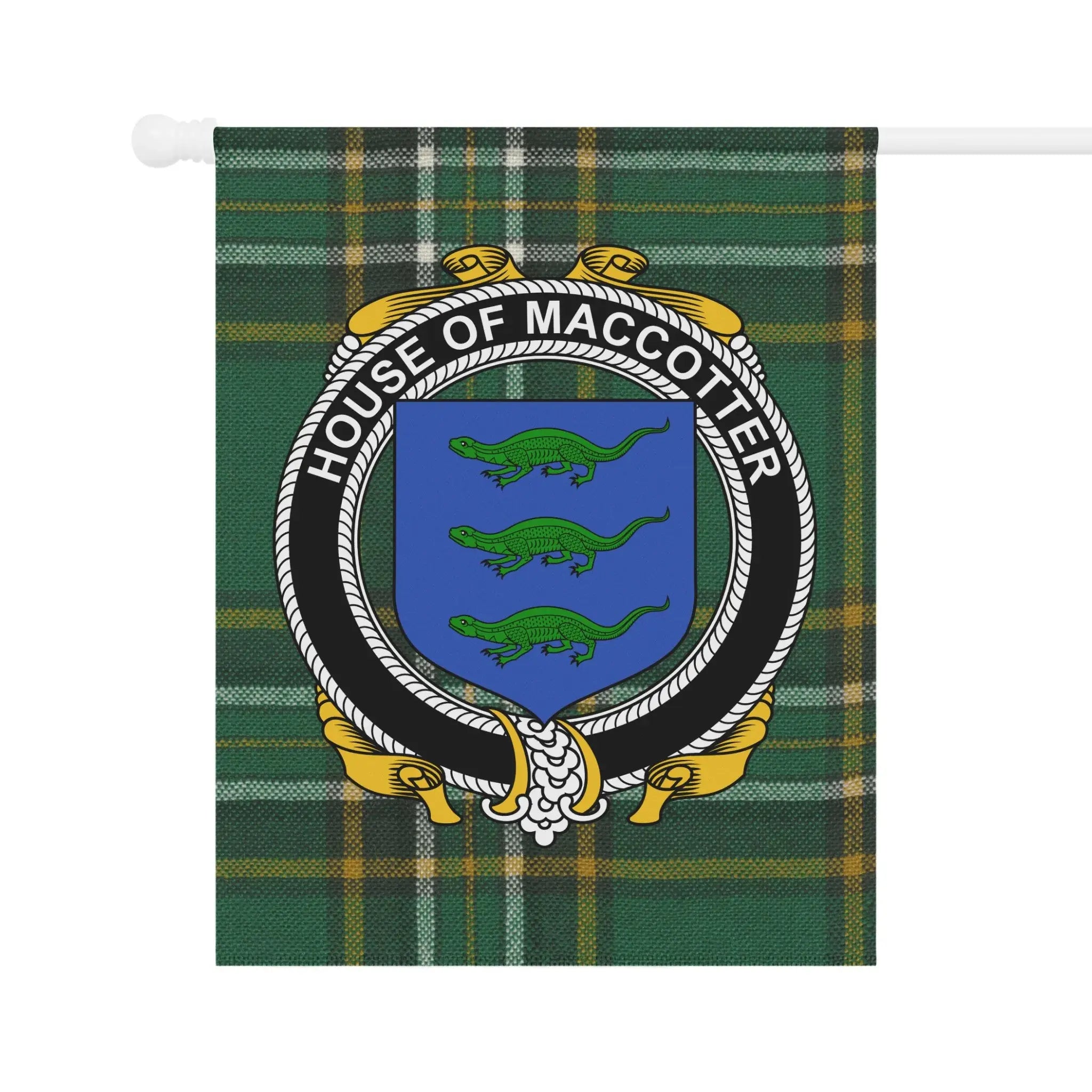 House of Maccotter Crest on Green Tartan product
