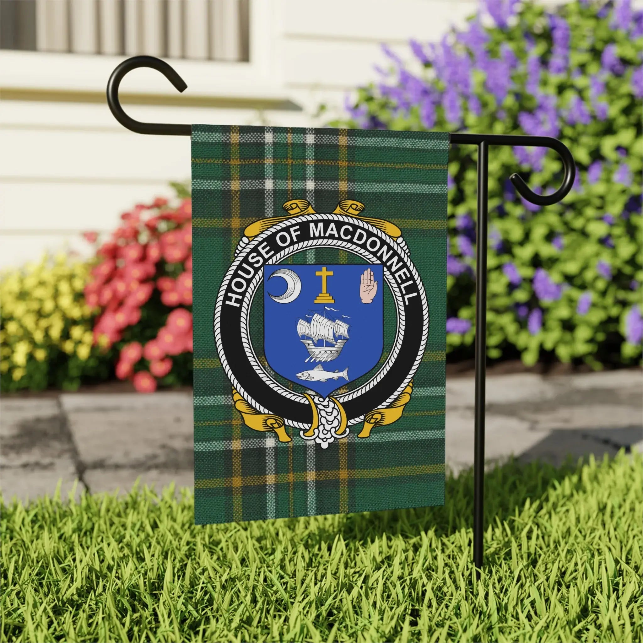 House of Macdonell Plaid Patterned Flag for Garden