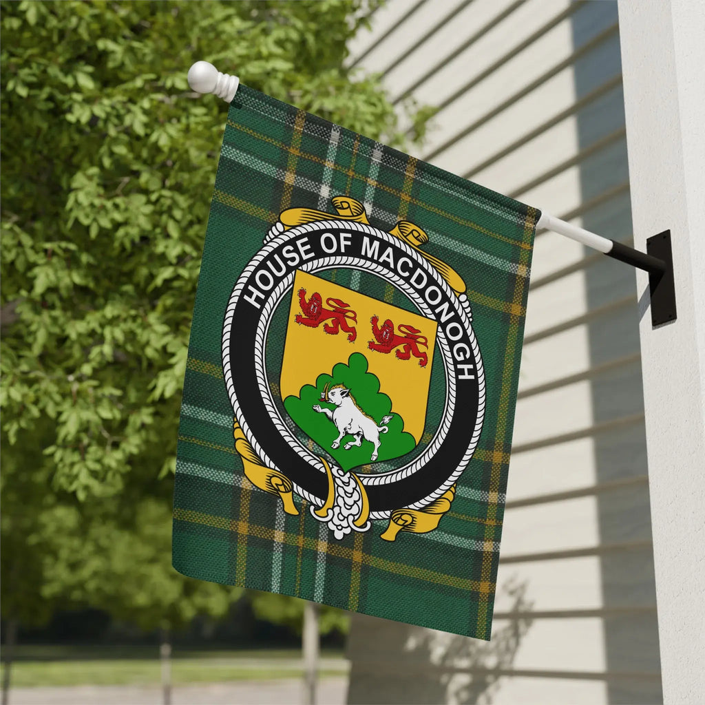 House of Macdonogh Plaid Shield Design Flag