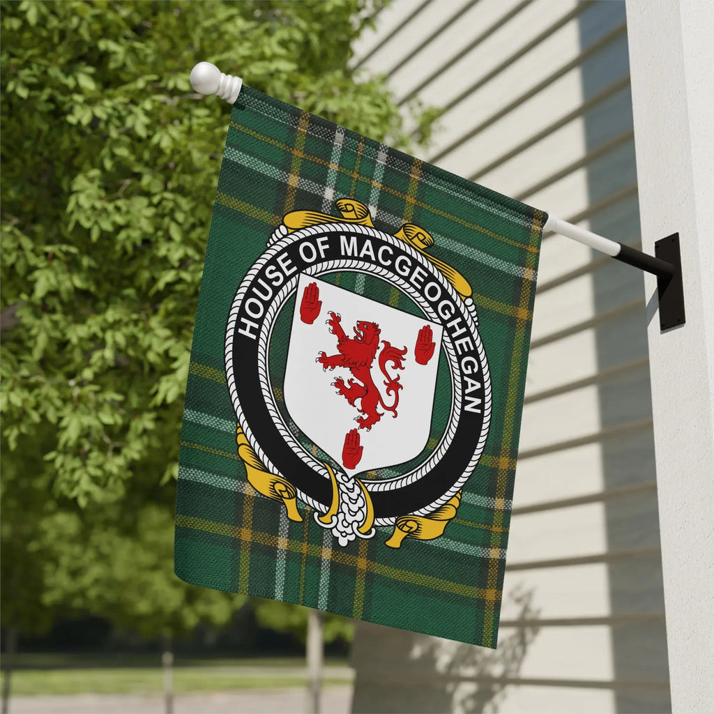House of MacGeoghegan Plaid Crest yard flag
