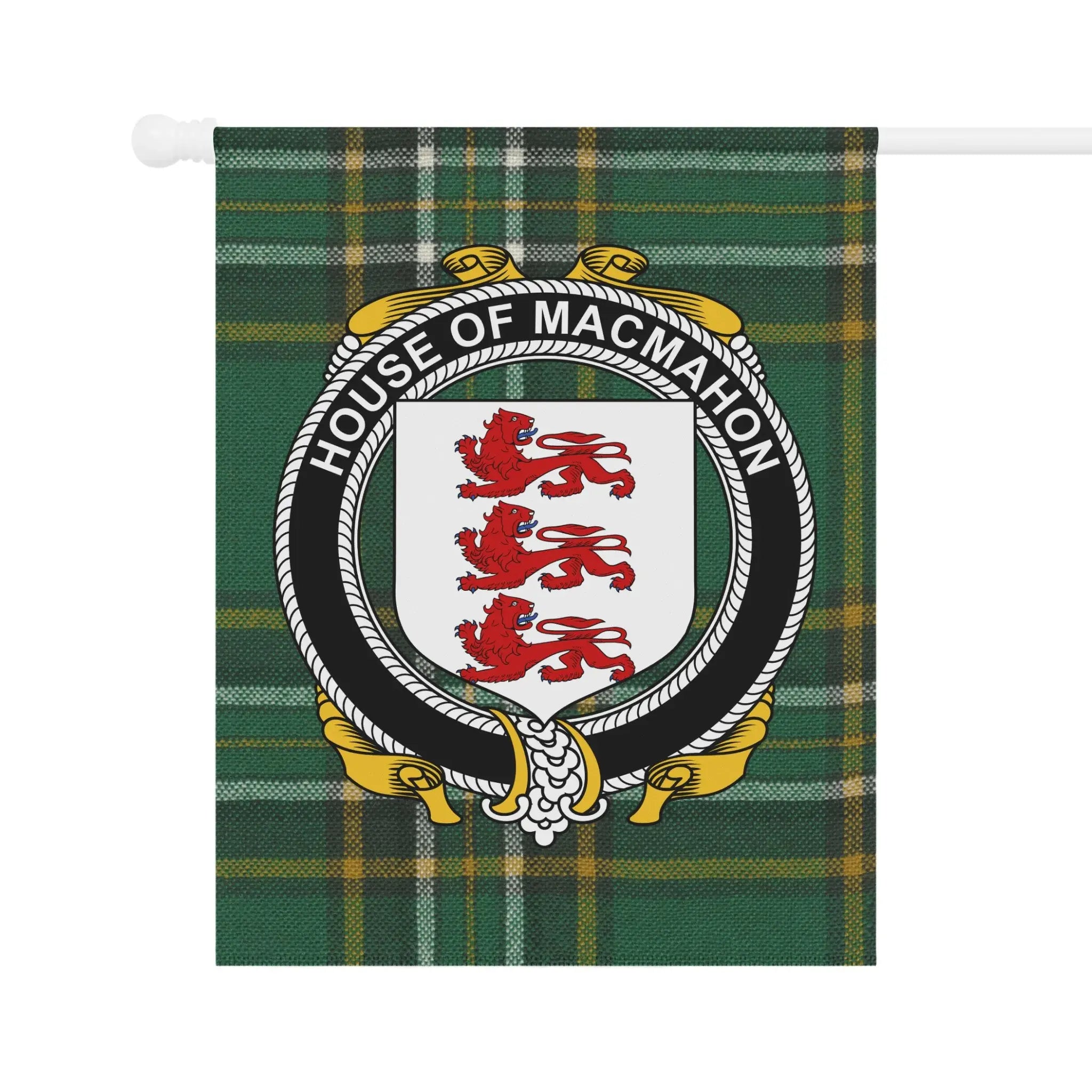 House of MacMahon Family Crest Plaid Banner product
