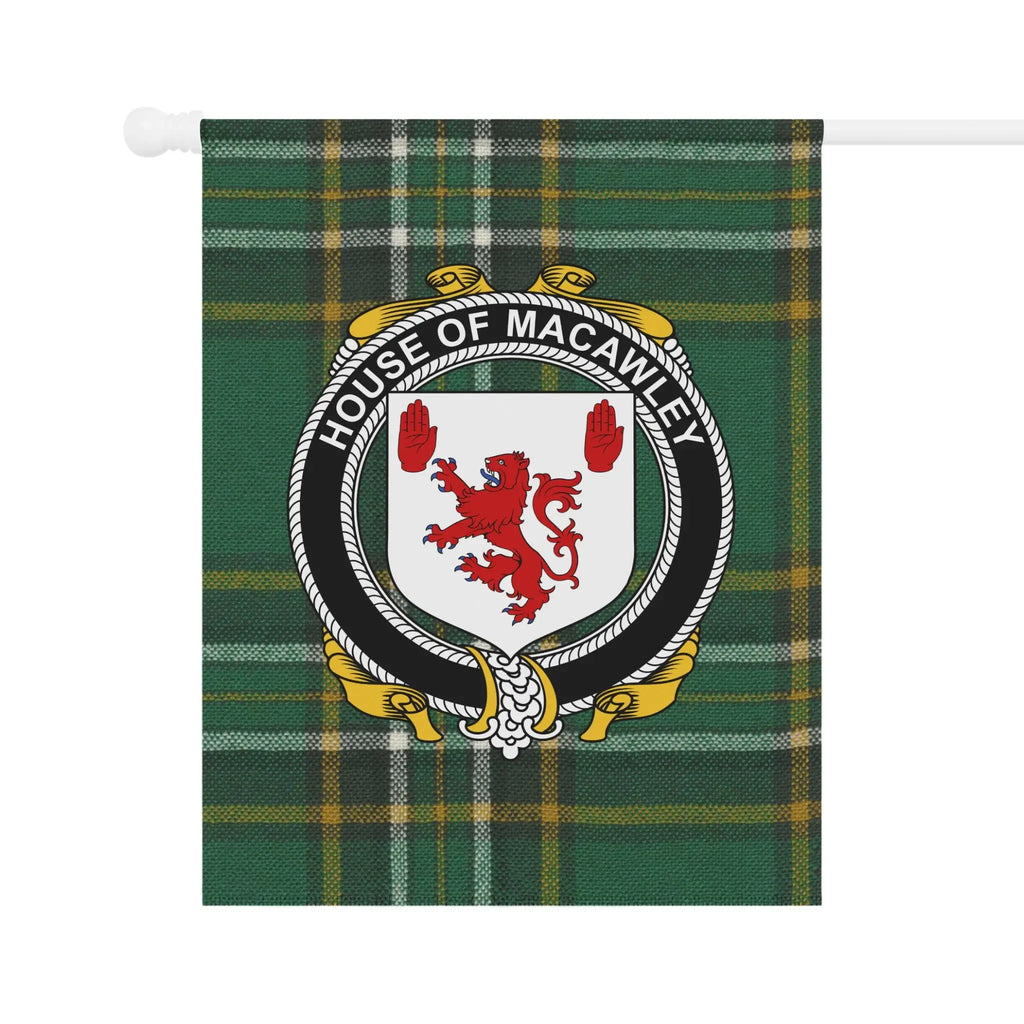 House of Macawley Clan Crest Green Tartan Flag