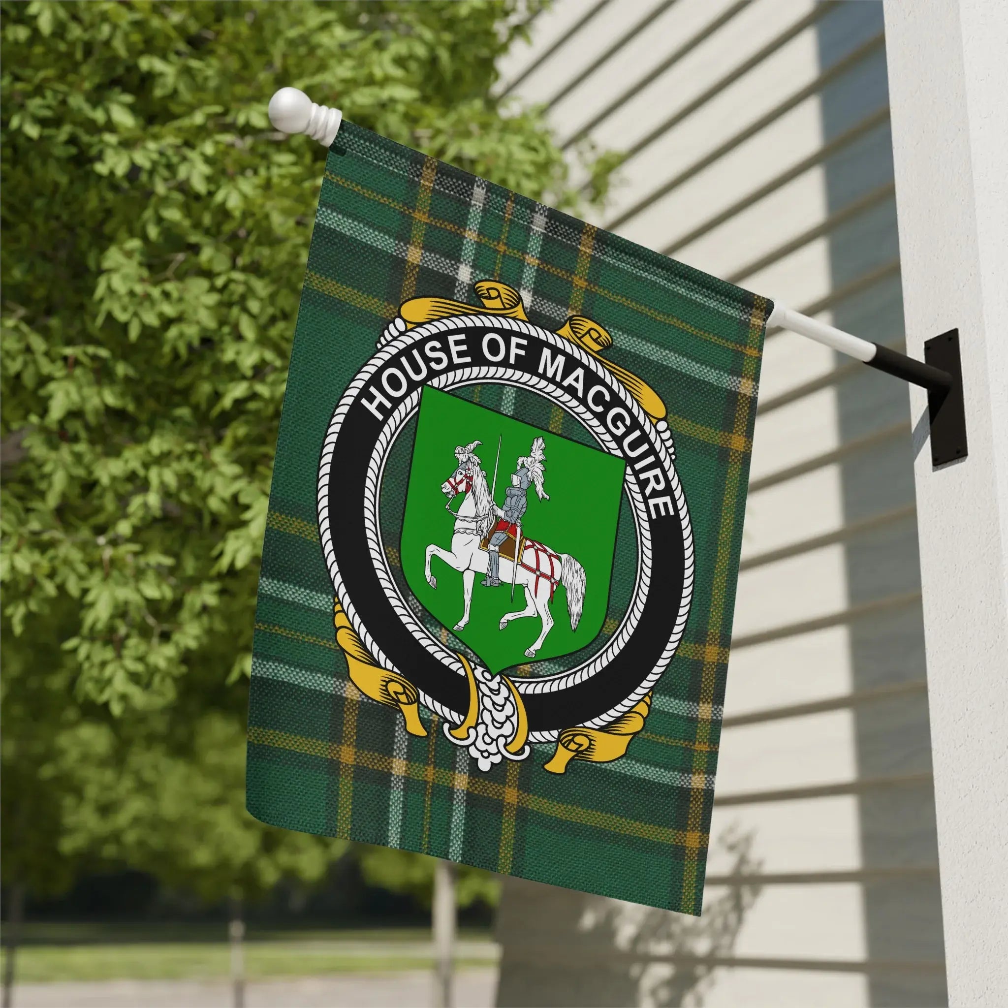 House of Macguire Plaid Crest Decorative Flag