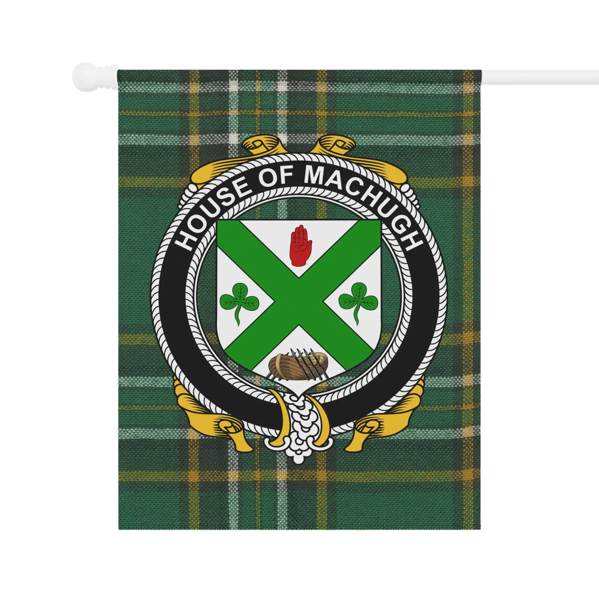 House of Machugh Plaid Crest Decorative Flag