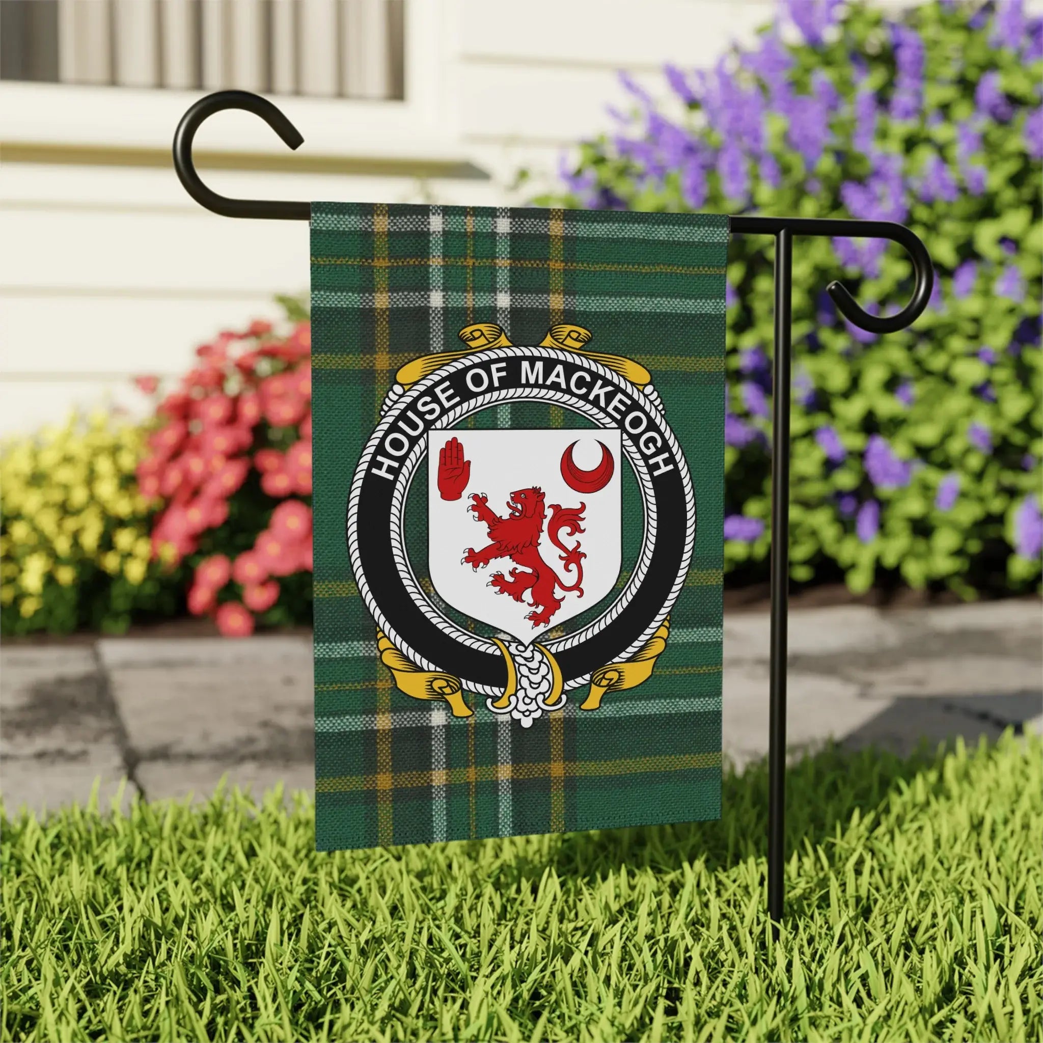 House of Mackeogh Family Crest Garden Flag