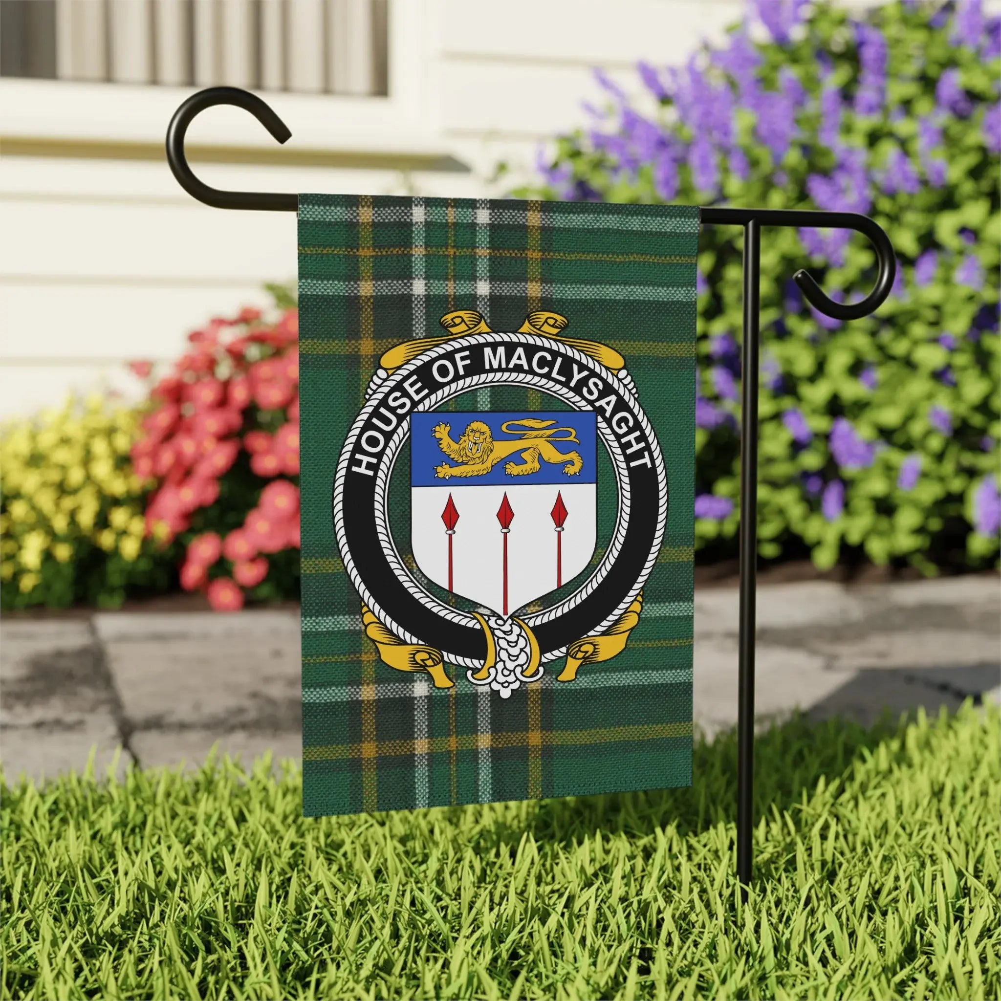 House of MacLysaght Garden Flag with Family Crest