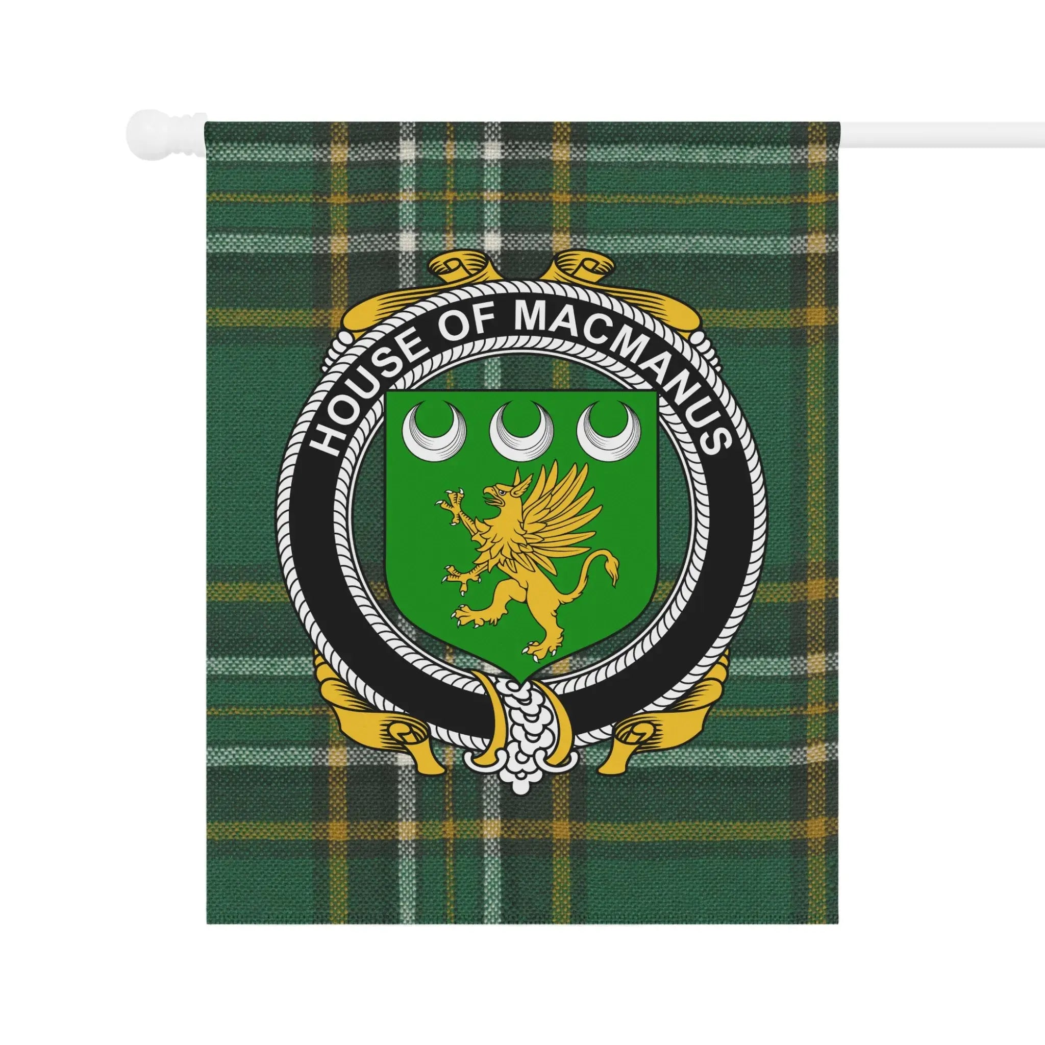 House of Macmanus Tartan Crest Family Flag
