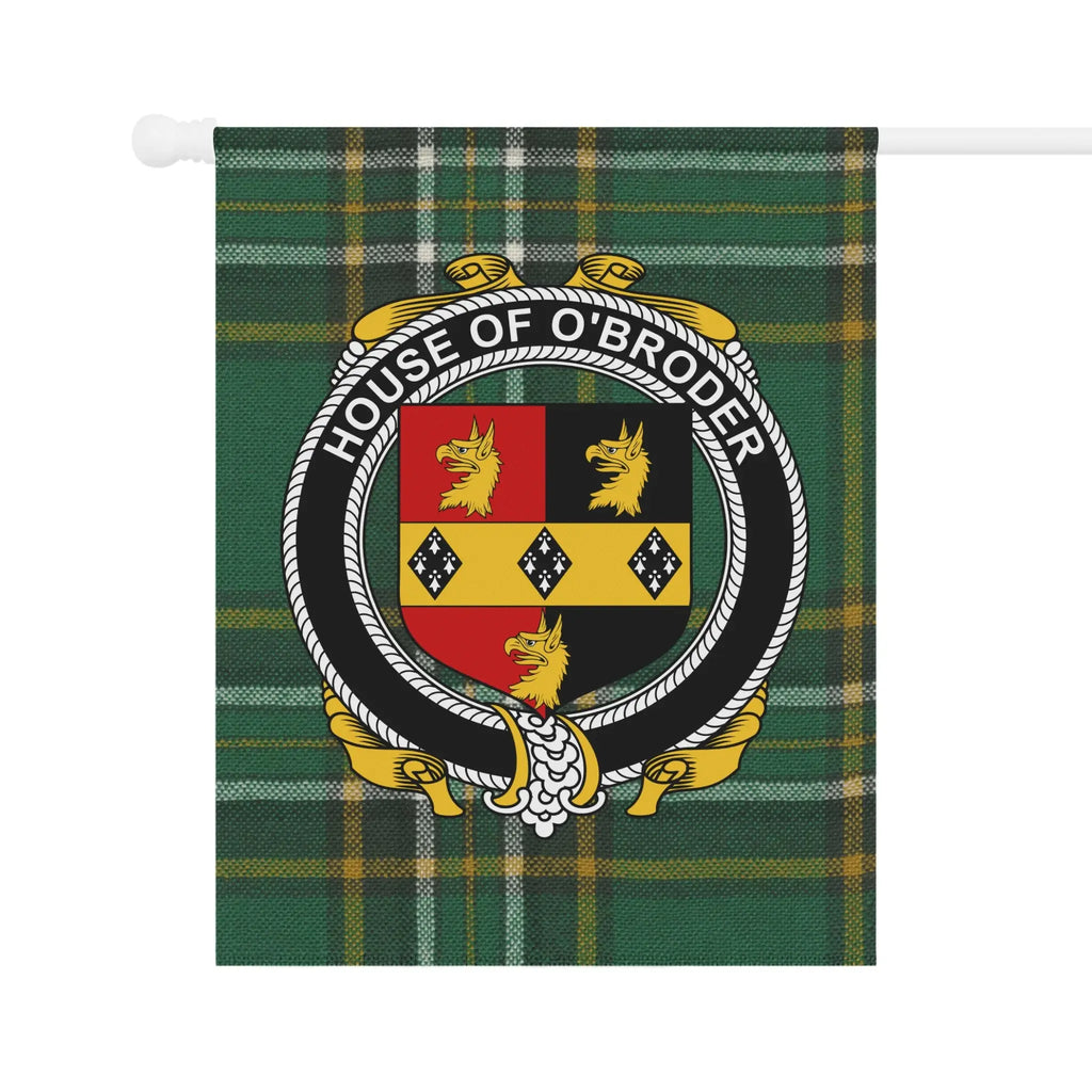House of O'Broder Family Crest Plaid Flag