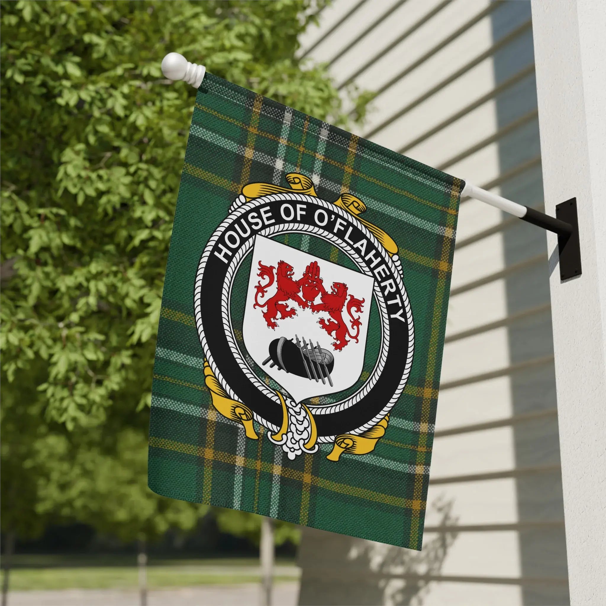 Custom House of O'Flaherty Coat of Arms Flag