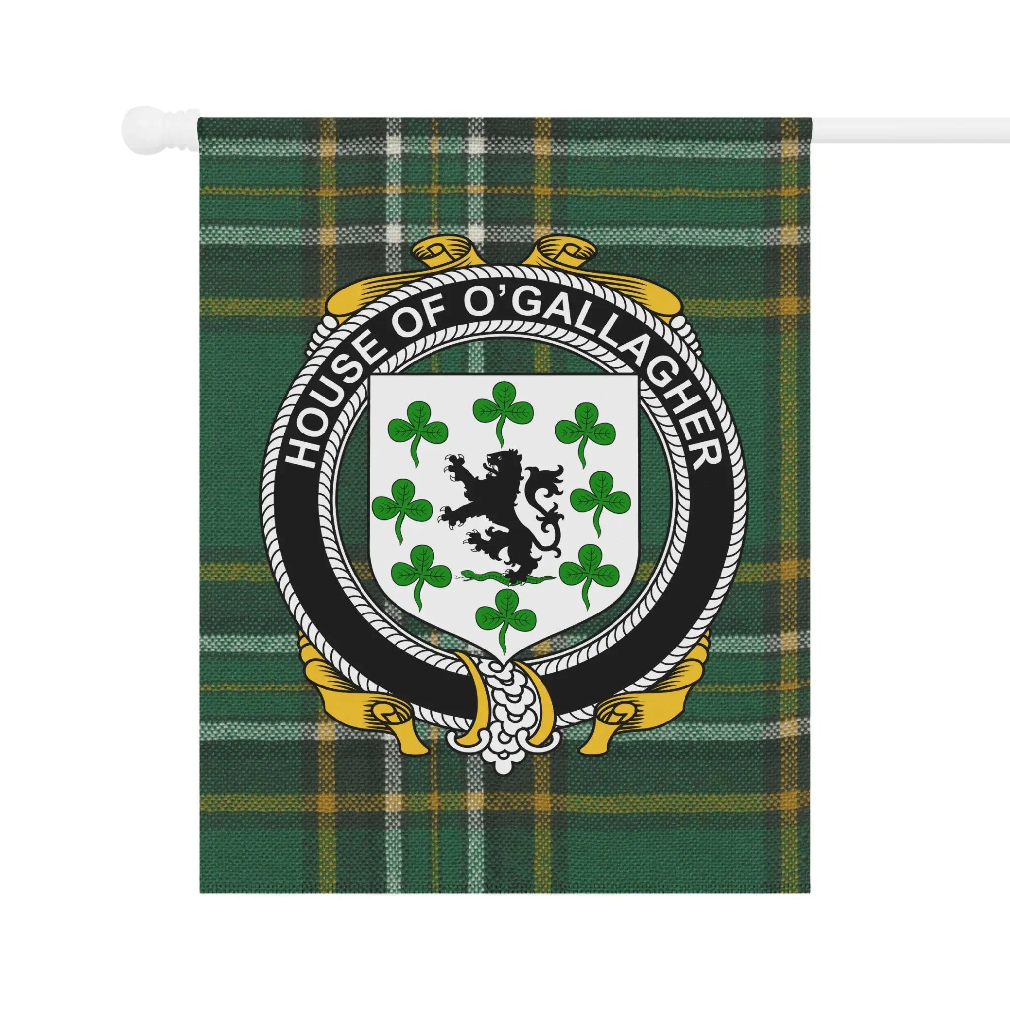 House of O'Gallagher Clan Plaid Family Crest Flag